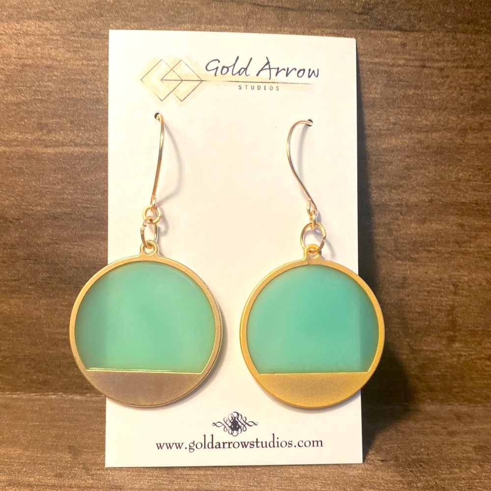 Gold Sea Foam Dangle Earrings - New!
